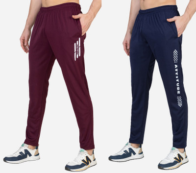 Zeffit Printed Men Maroon, Dark Blue Track Pants