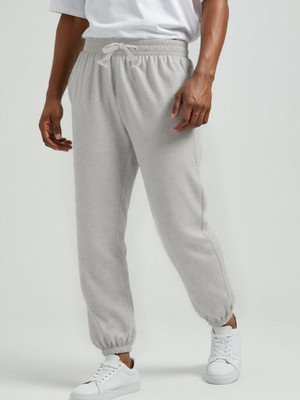 Glitchez Solid Men Grey Track Pants