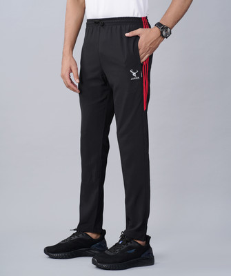 jorkk Striped Men Black Track Pants