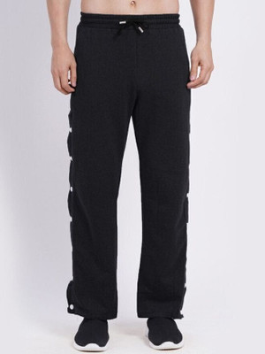 CLOTHINK India Solid Men Black, White Track Pants