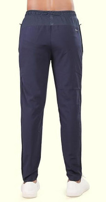 24 Street Solid Men Blue Track Pants