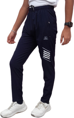 Brawn Self Design Men Blue Track Pants