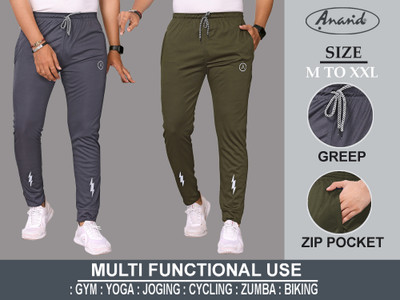 Anand Solid, Self Design Men Multicolor Track Pants