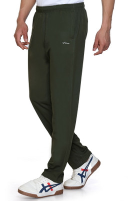 A and Y Solid Men Dark Green Track Pants