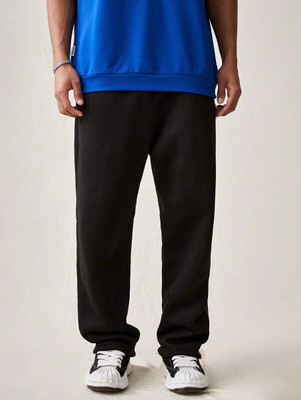FLYNOFF Solid Men Black Track Pants