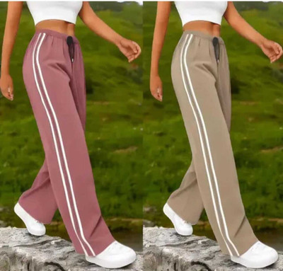 Purser Striped Women Beige, Pink Track Pants