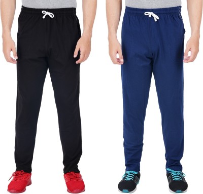 FEEL TRACK Solid Men Black, Blue Track Pants