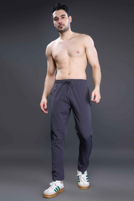 Maxzone Solid Men Grey Track Pants