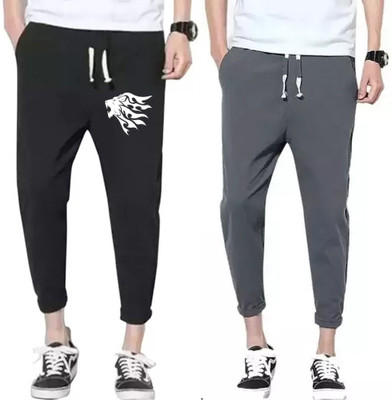 YFB Printed Men Black Track Pants