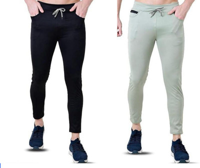 Eetma Solid Men Light Green, Black Track Pants