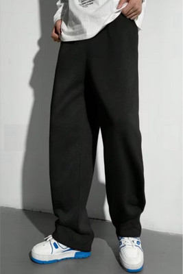 ATTITUDE START OF FASHION Solid Men Black Track Pants