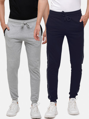 MADSTO Solid Men Dark Blue, Grey Track Pants