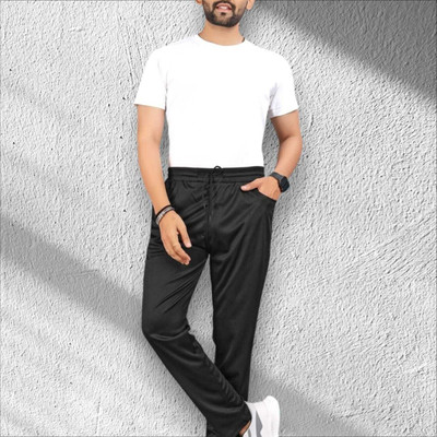 Vilantra Fashion Solid Men Black Track Pants