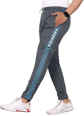 Cronix Striped Men Grey Track Pants