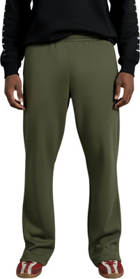 Dockstreet Solid Men Olive Track Pants