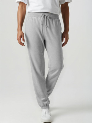 Glitchez Solid Men Grey Track Pants