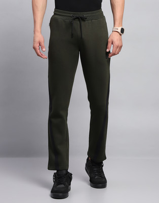 Rock.it Solid Men Green Track Pants