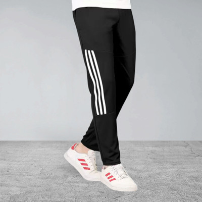 CLOTVIN TREND Striped Men Black Track Pants