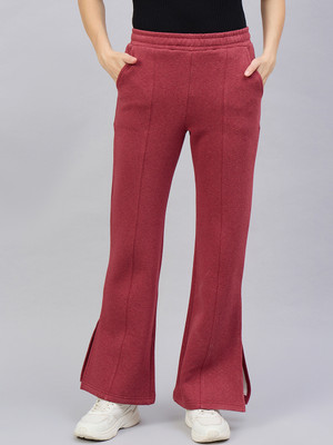 98 Degree North Solid Women Red Track Pants