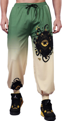 Yellow Tree Graphic Print Men Multicolor Track Pants
