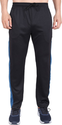 RiverHill Striped Men Black Track Pants