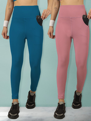 BEYOGINI Solid Women Blue, Pink Track Pants