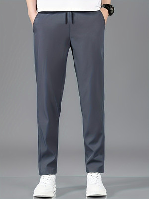 GYRFALCON Solid Men Grey Track Pants