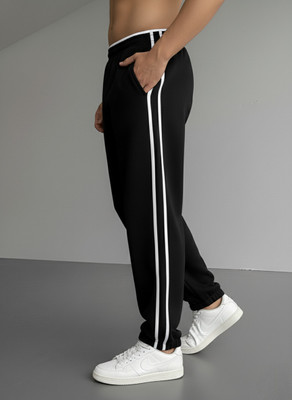 Dockstreet Solid Men Black Track Pants