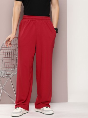 DILLINGER Solid Men Red Track Pants