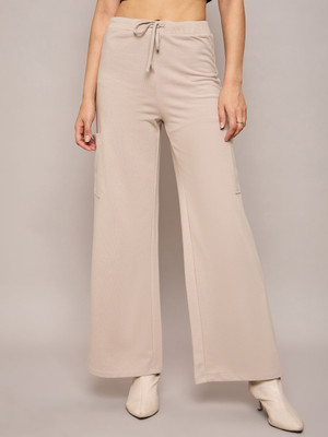 SASSAFRAS Solid Women Beige Track Pants