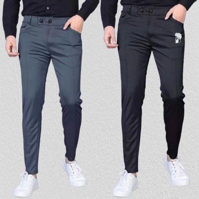 SUMITGARMENT Solid Men Black, Grey Track Pants