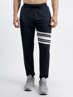 LOTHRIC Self Design Men Blue Track Pants