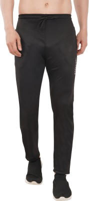 Contender Solid, Self Design Men Black Track Pants