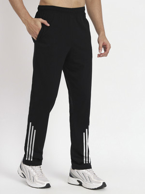 HITERA Striped Men Black Track Pants