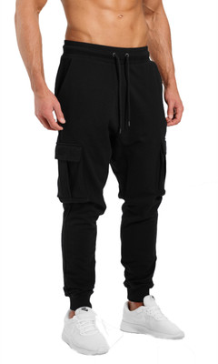 JUGULAR Solid Men Black Track Pants