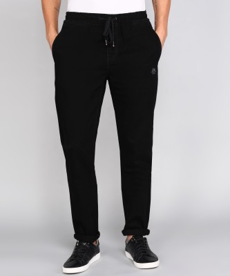 U.S. Polo Assn. Denim Co. Solid Men Black Track Pants