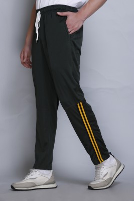 HVBK Solid Men Olive Track Pants