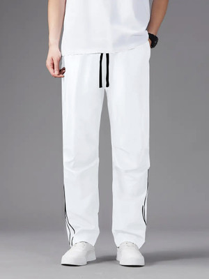 Rajovati Colorblock Men White Track Pants