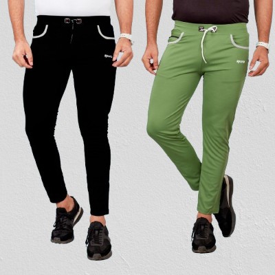 ROPETOX Solid Men Light Green, Black Track Pants