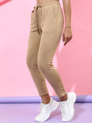 Tokyo Talkies Solid Women Brown Track Pants