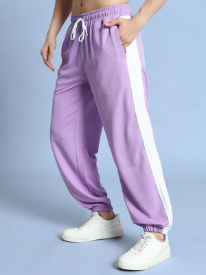 WEARDUDS Colorblock Men Purple, White Track Pants