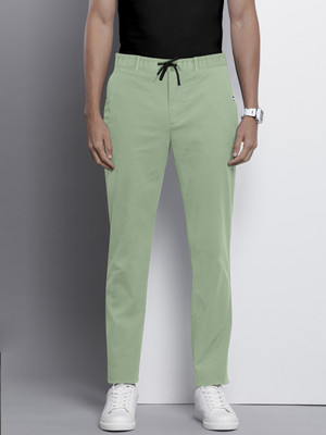 cut & make Solid Men Light Green Track Pants