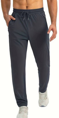 GYRFALCON Solid Men Grey Track Pants