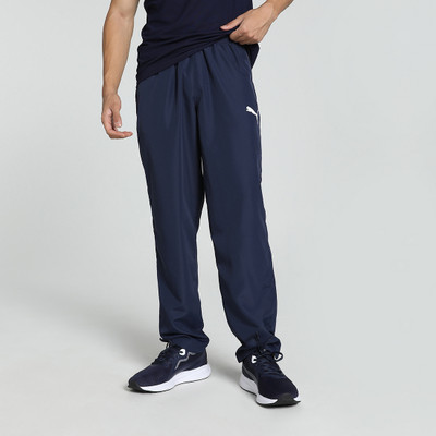 PUMA Solid, Printed Men Blue Track Pants