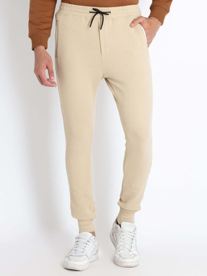 Status Quo Solid Men Beige Track Pants
