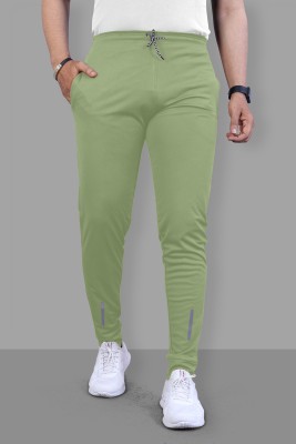 Z-DEVIL Solid Men Light Green Track Pants