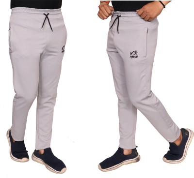 VMEN Solid Men Grey Track Pants