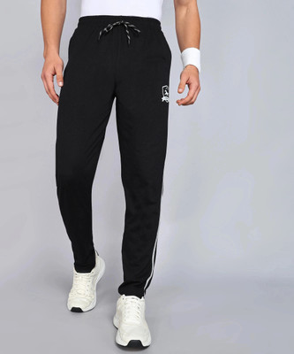 4 SPEED Self Design Men Black Track Pants
