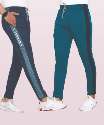 THE SARTHI FASHION WORLD Colorblock Men Blue Track Pants