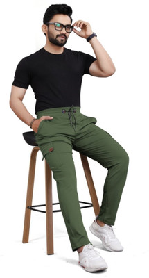 BG TEX Solid Men Green Track Pants